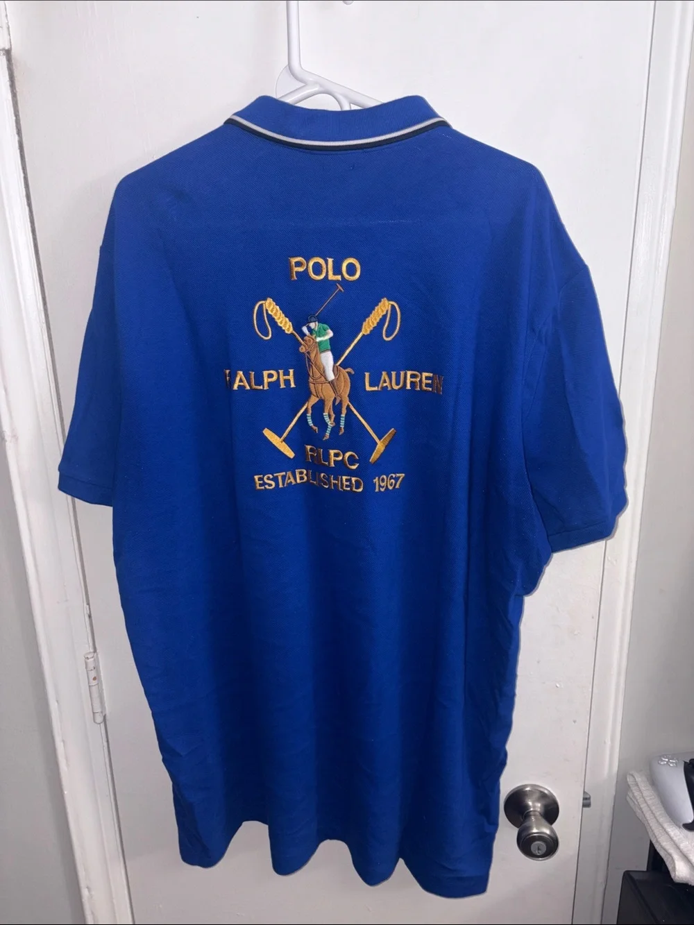 Ralph Lauren Bright Blue Polo with Crest and Sleeve Number